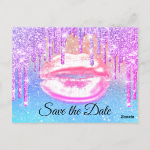 Sweet 16th Bridal Shower Quinceanera Pink Blue Postcard
