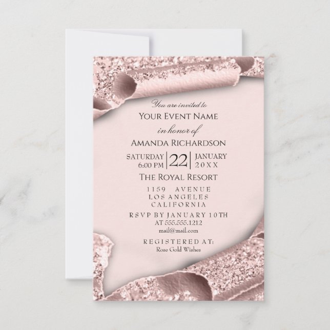 Sweet 16th Bridal Sweet 16th Wedding Rose Photo Invitation (Front)