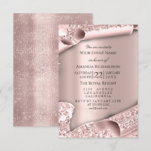 Sweet 16th Bridal Wedding Glitter 3D Effect Invitation