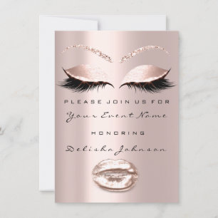 Sweet 16th Drips Glitter Bridal ShowerMakeup  Kiss Invitation