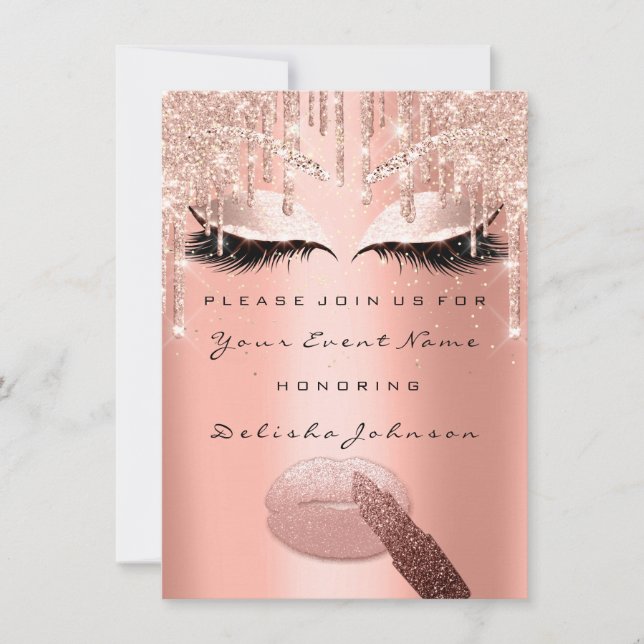 Sweet 16th Drips Mermaid  Bridal Quinceañera Invitation (Front)