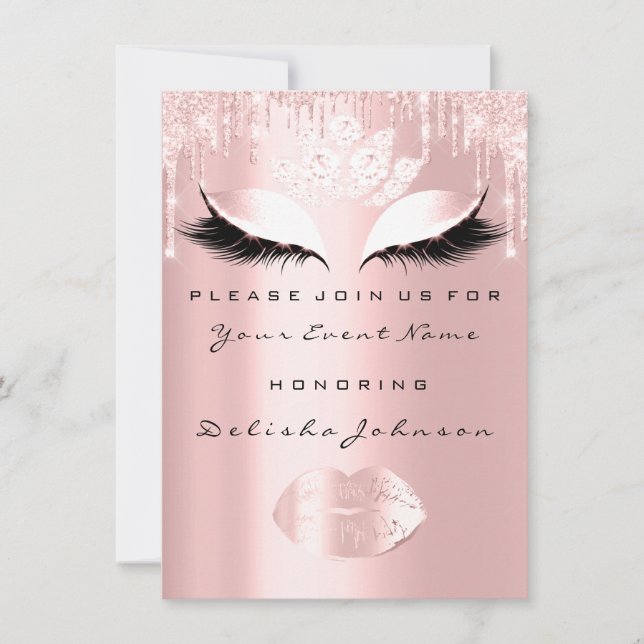 Sweet 16th Drips Pink Quinceanera Royal Princess Invitation (Front)