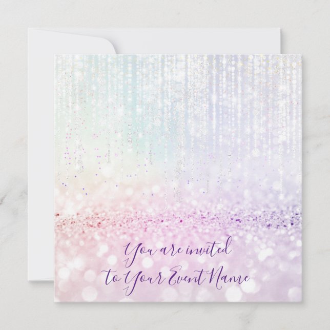 Sweet 16th Quinceanera  Bridal Pastel Strings Invitation (Front)