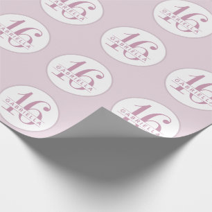 Sweet 16th Teen Birthday Orchid Purple Name on Wrapping Paper
