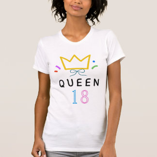 Sweet 18 Queen Anime Girl with Pink Bow T-Shirt