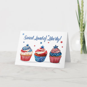 Sweet 4th of July Freedom with Patriotic Cupcakes Card