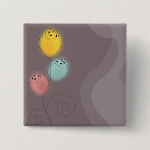 Sweet Abstract Flowers 15 Cm Square Badge