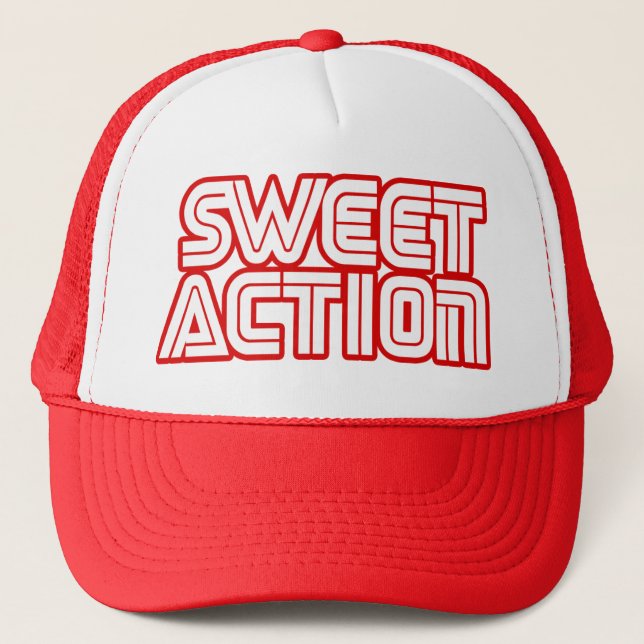 Sweet Action College Retro 80s Humour Trucker Hat (Front)