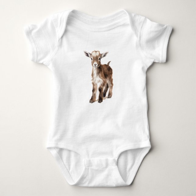 Sweet Adorable Baby Goat Kid  Bodysuit (Front)