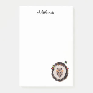sweet adorable curled hedgehog post-it notes