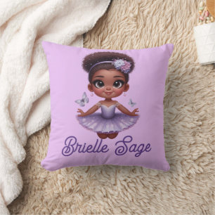 Sweet Afro Puff Purple Ballerina Girl  Cushion