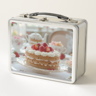 Sweet Afternoon Tea Time Metal Lunch Box