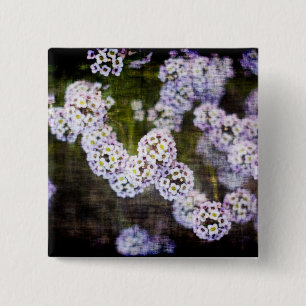 Sweet Alyssum in Grunge 15 Cm Square Badge