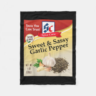 Sweet &amp; Sy Garlic Pepper Condiment Spice Group Fleece Blanket