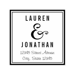 Sweet Ampersand Personalised Rubber Stamp