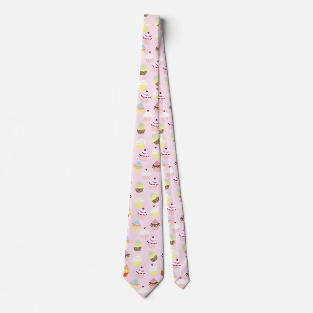Sweet and Colourful Cupcake Pattern Tie (Front)