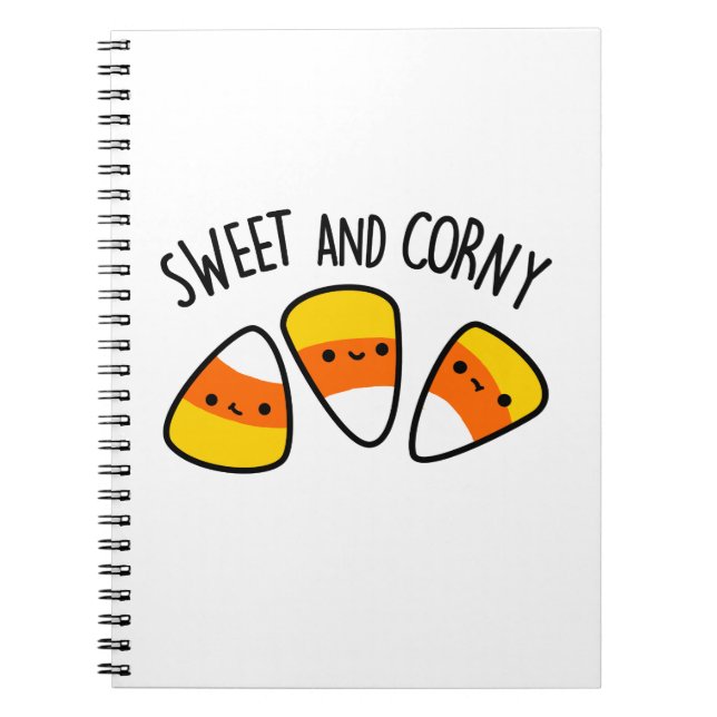 Sweet And Corny Cute Corn Kernels Pun Notebook (Front)