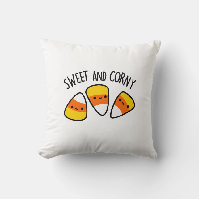 Sweet And Corny Funny Corn Kernels Pun  Cushion (Front)