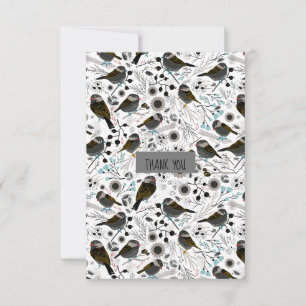 Sweet And Cute Chickadees Design Pattern Thank You Card