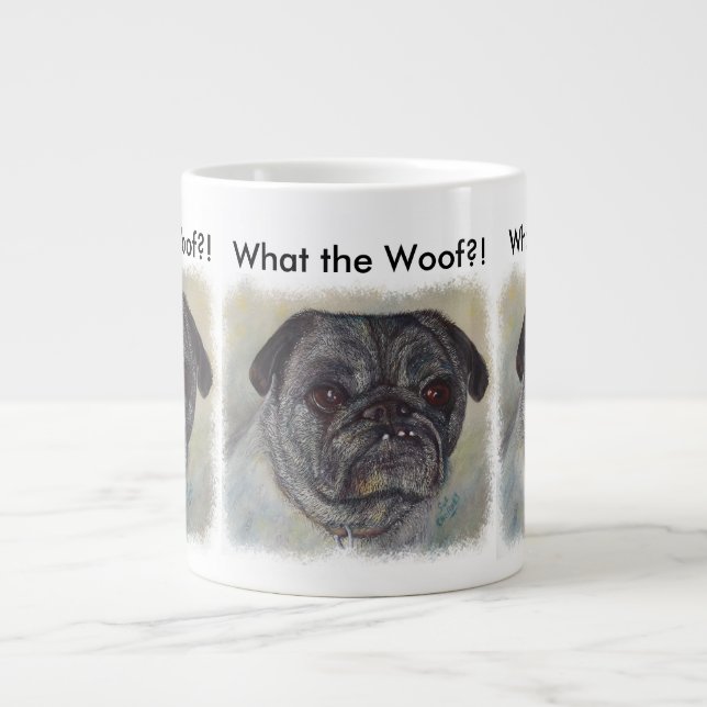 SWEET AND CUTE PUG LARGE COFFEE MUG (Front)
