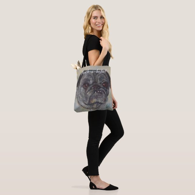 SWEET AND CUTE PUG TOTE BAG (On Model)