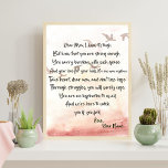 Sweet and Encouraging Poem For Moms Faux Canvas Print<br><div class="desc">Looking for a heartwarming and inspiring gift for a struggling mum or single mum? Our wall art featuring a sweet and encouraging poem is the perfect way to show your love and support. This beautiful and unique piece of art features a touching poem that celebrates the strength, resilience, and love...</div>