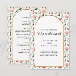 Sweet and Pink Floral Wedding Invitation