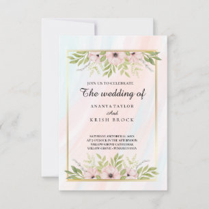 Sweet and Pink Floral Wedding Invitation
