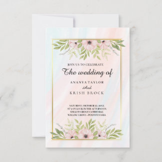Sweet and Pink Floral Wedding Invitation
