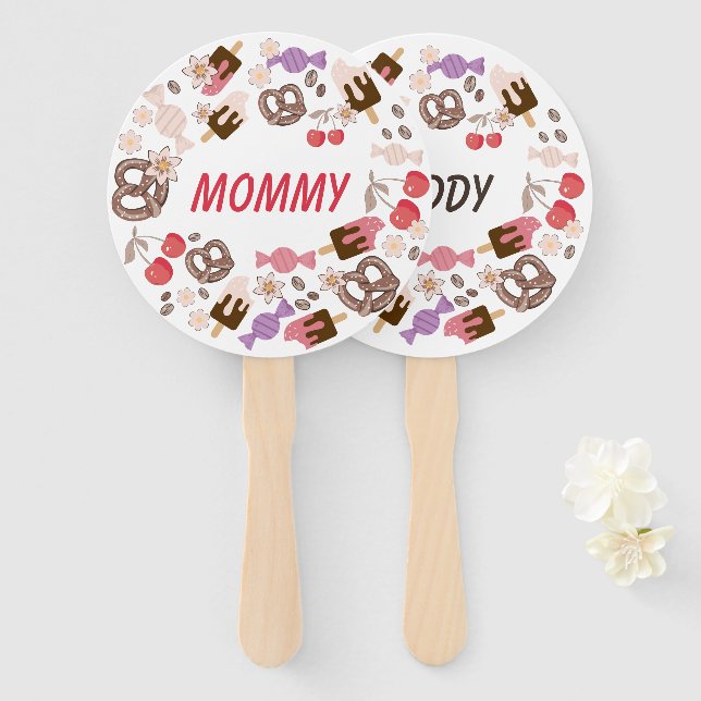 Sweet and Salty Baby Shower White Set of Fans (Front and Back)