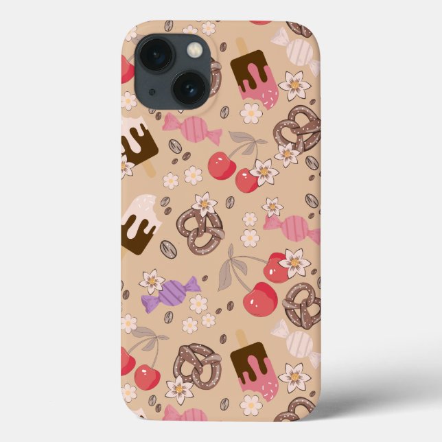 Sweet and Salty Treats Beige Pattern Case-Mate iPhone Case (Back)