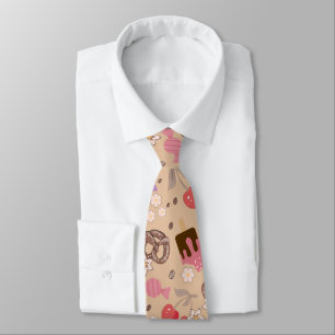 Sweet and Salty Treats Beige Pattern Tie