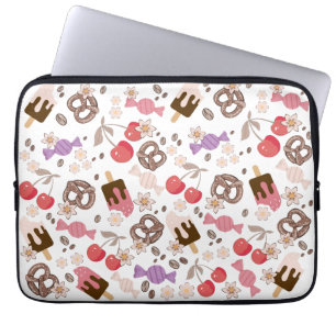 Sweet and Salty Treats Pattern Girls Laptop Sleeve