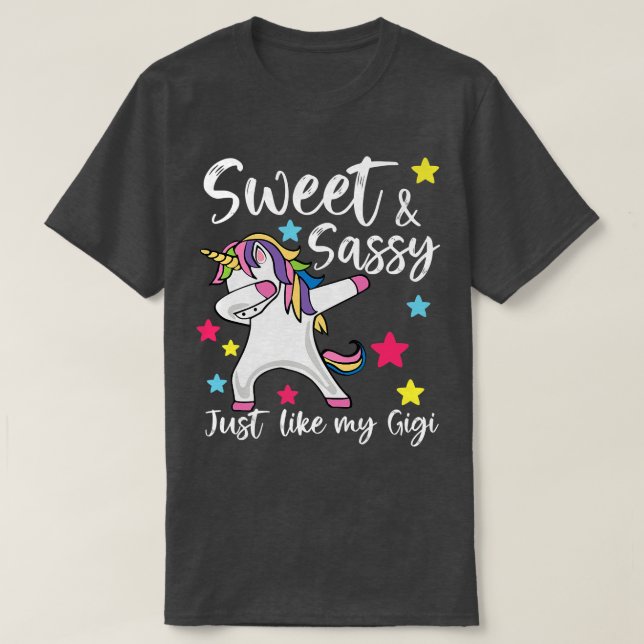 Sweet and Sassy Just Like My Gigi Matching Grandma T-Shirt (Design Front)