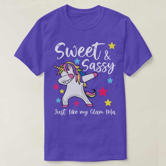 Sweet and Sassy Just Like My Glam Ma Grandma Daugh T-Shirt (Design Front)