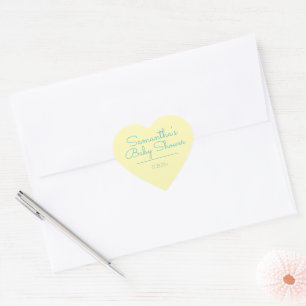 Sweet and Simple Gender Neutral Baby Shower Heart Sticker