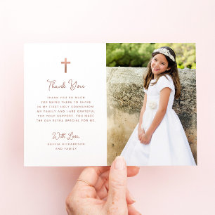 Sweet and Simple Photo First Holy Communion Thank You Card