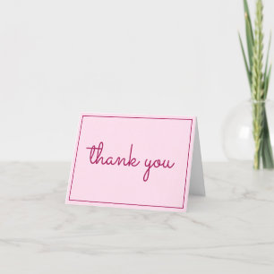 Sweet and Simple Pink Thank You Card