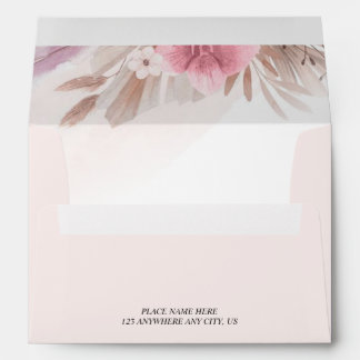 Sweet and Soft Boho Rose Floral Bridal Envelope