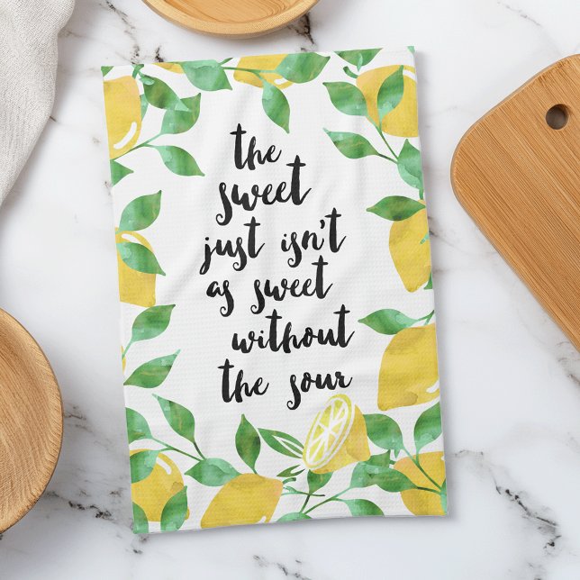 Sweet and Sour Lemon Quote Kitchen Towel (Creator Uploaded)