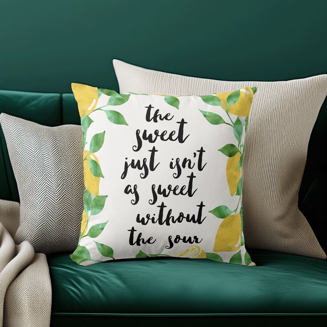 Sweet and Sour Lemon Quote Pillow (Creator Uploaded)