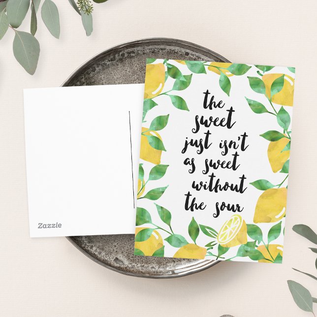 Sweet and Sour Lemon Quote Postcard (Creator Uploaded)