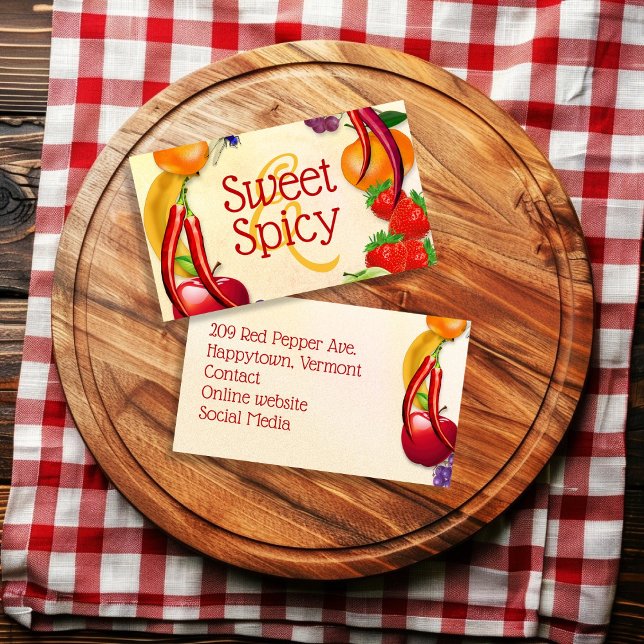 Sweet and Spicy Produce Business Card (Creator Uploaded)