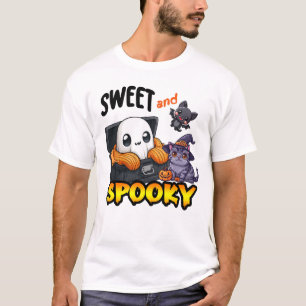 Sweet And Spooky Cabin Happy Halloween Scary Ghost T-Shirt