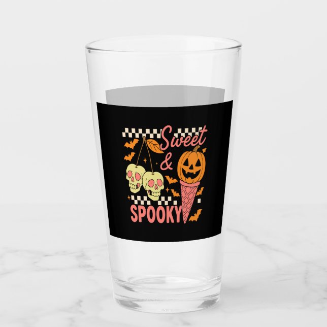 Sweet and Spooky Cute Halloween Glass (Front)