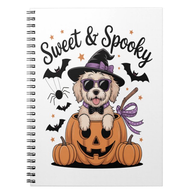 Sweet and Spooky Dog Halloween Notebook (Front)