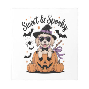 Sweet and Spooky Dog Halloween Notepad