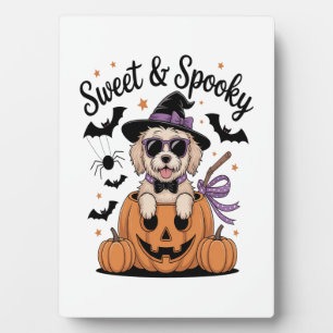 Sweet and Spooky Dog Halloween Plaque