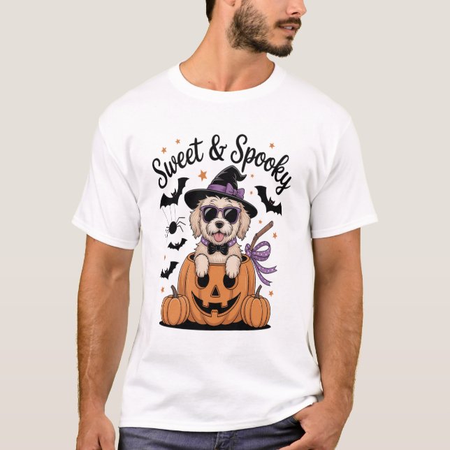 Sweet and Spooky Dog Halloween T-Shirt (Front)