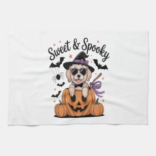 Sweet and Spooky Dog Halloween Tea Towel